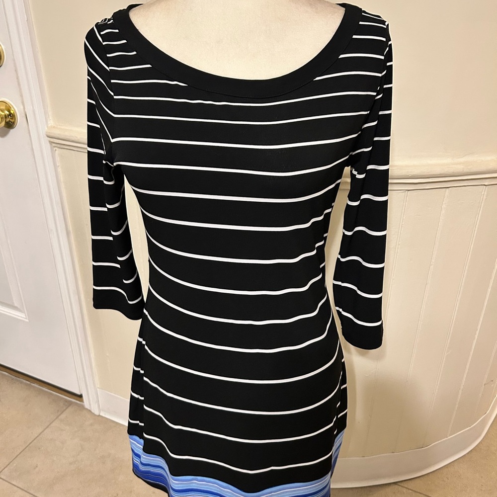 White House Black Market 3/4 Sleeve Striped Tunic Dress -XSmall